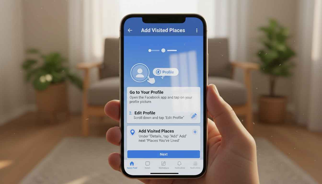 how to add places visited on facebook
